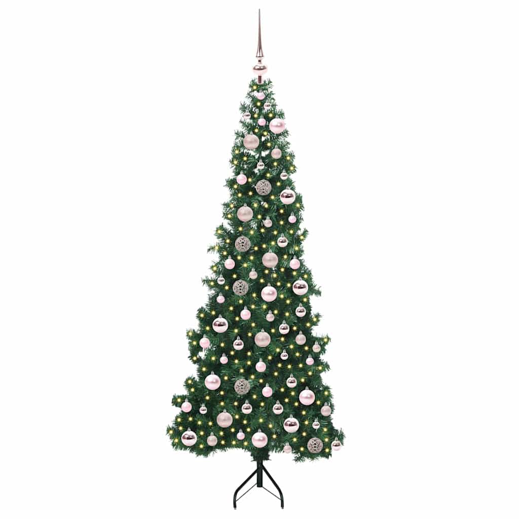 Vidaxl hoek kunstkerstboom met 300 led groen 180 cm pvc en metaal