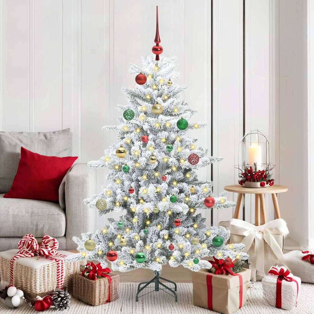 Vidaxl kunstmatige inklapbare kerstboom wit 150 cm pvc en staal