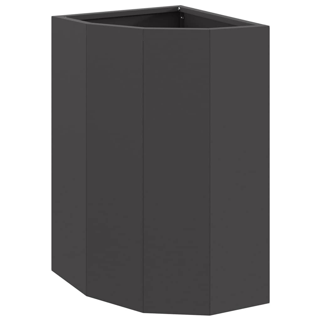 Vidaxl hoek plantbak zwart 30 x 30 x 50 cm staal