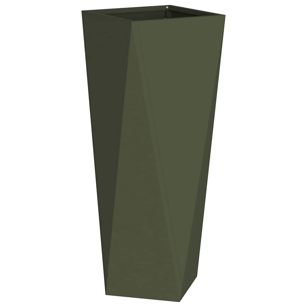 Vidaxl plantenbak olijf groen 30 x 30 x 75 cm staal