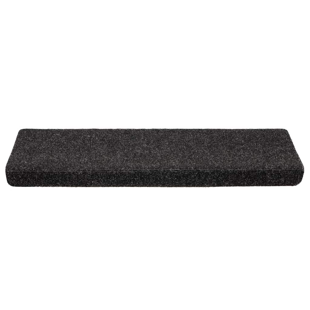 Vidaxl trapmatten zelfklevend 20 stuks 65x21x4 cm zwart rechthoekige rand