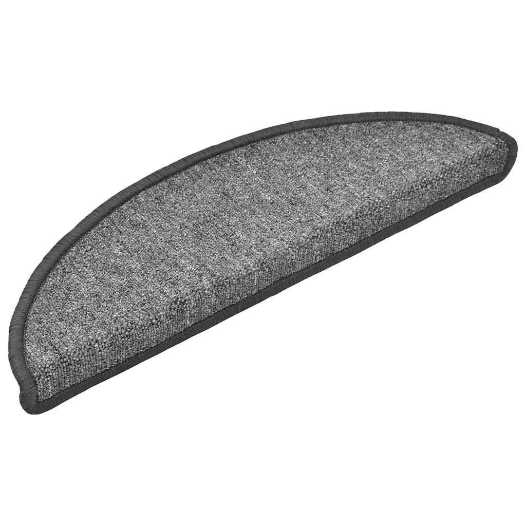 Vidaxl trapmatten 20 st 56x17x3 cm donkergrijs halfrond