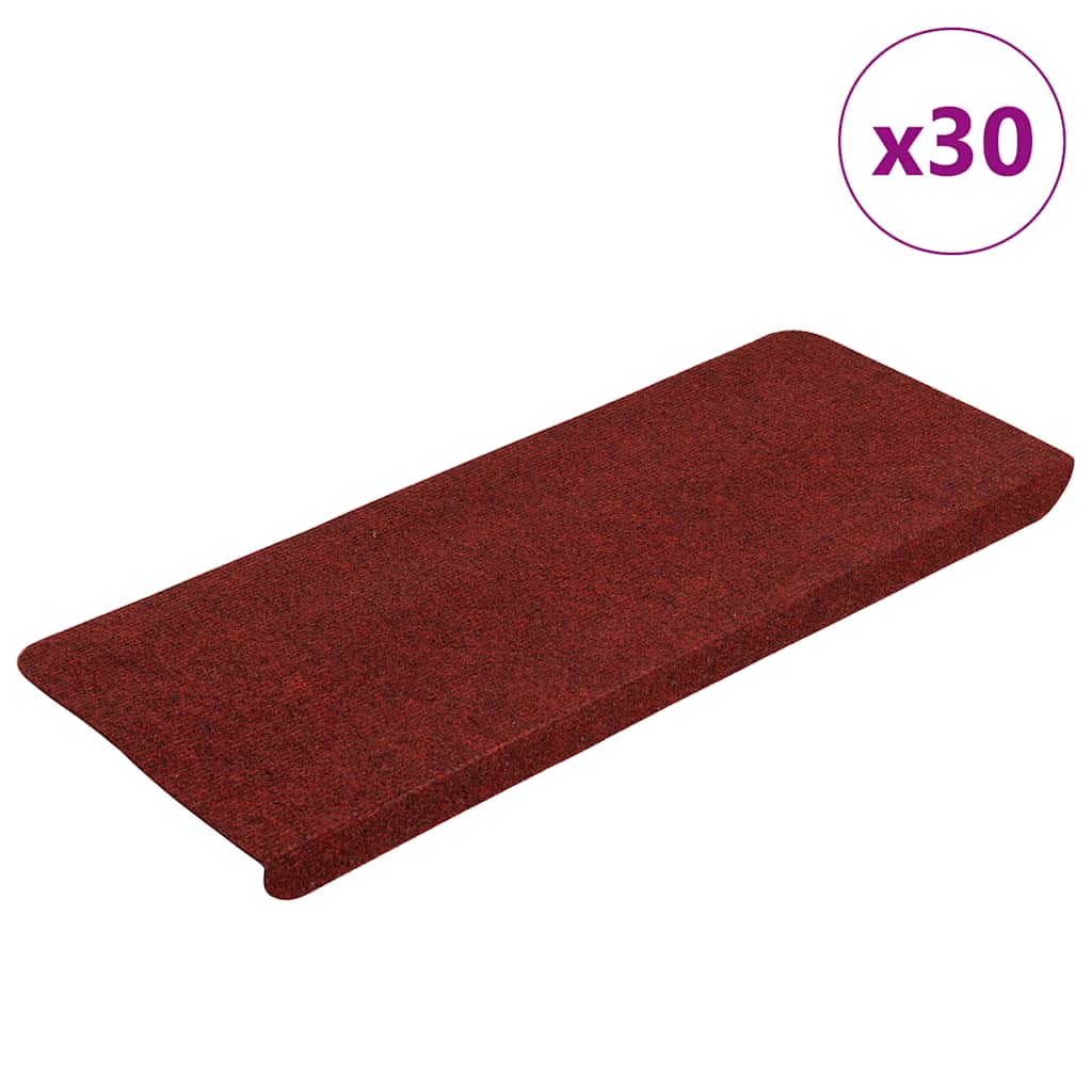 Vidaxl trapmatten zelfklevend 30 st 65x24,5x3,5 cm rood