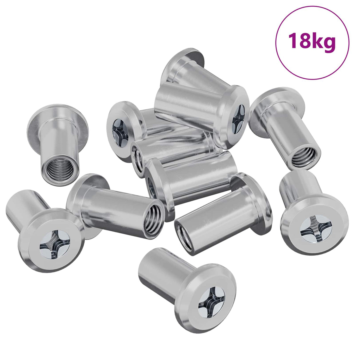 Vidaxl slotmoer 3673 pcs zilver staal