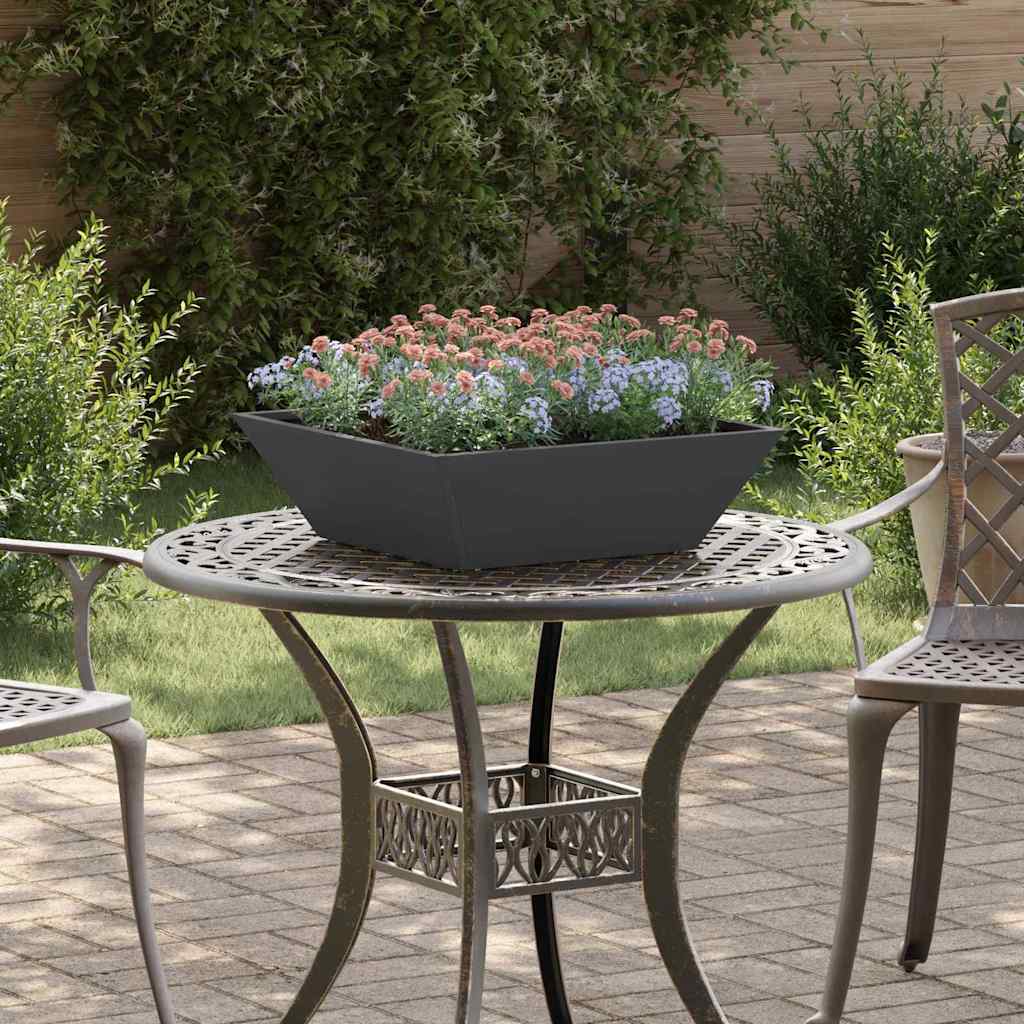 Vidaxl tuin bloempot 5 pcs zwart 50 x 50 x 15 cm koudgewalst staal