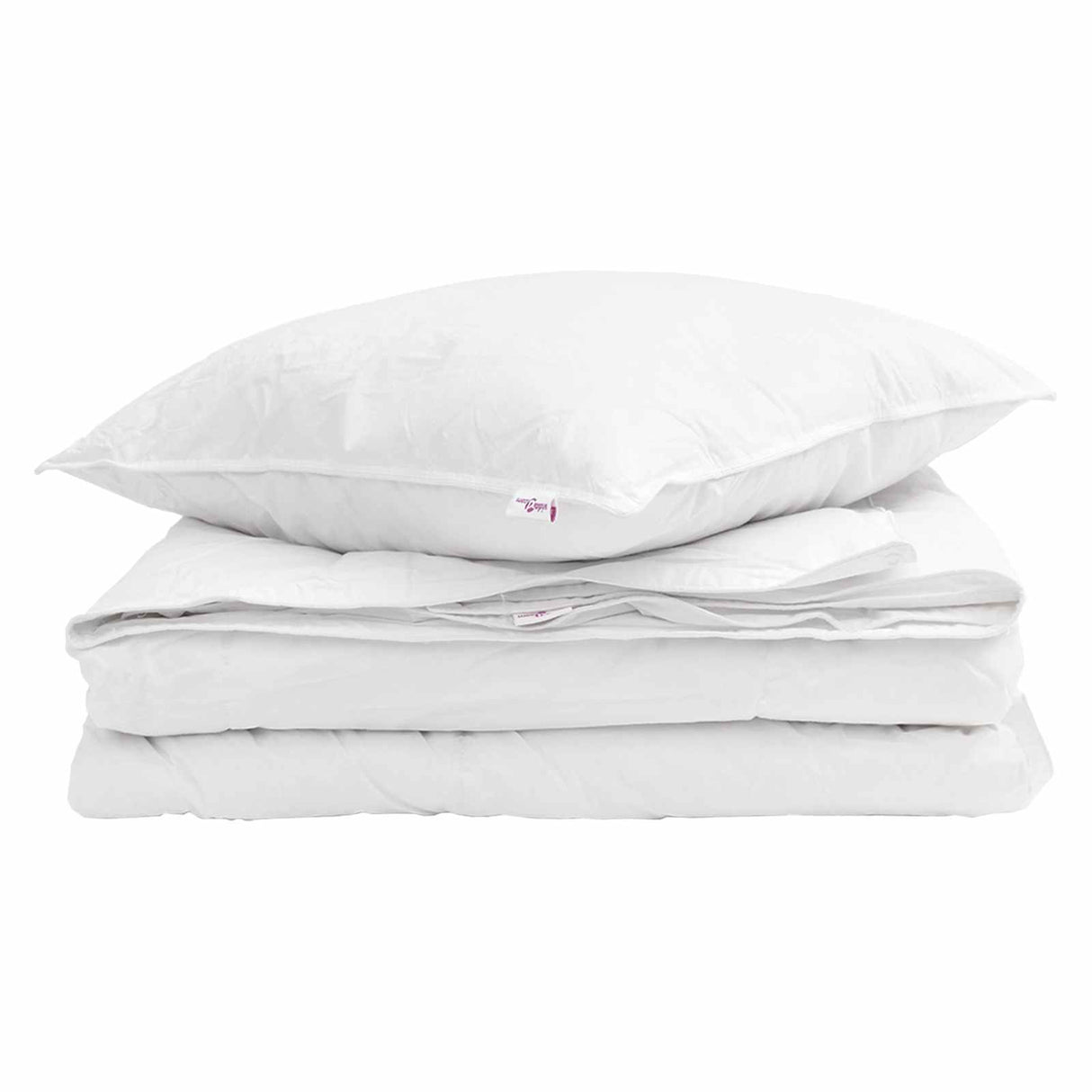 Vidaxl 2-in-1 dekbed met kussen 2 pcs wit donsveertjes