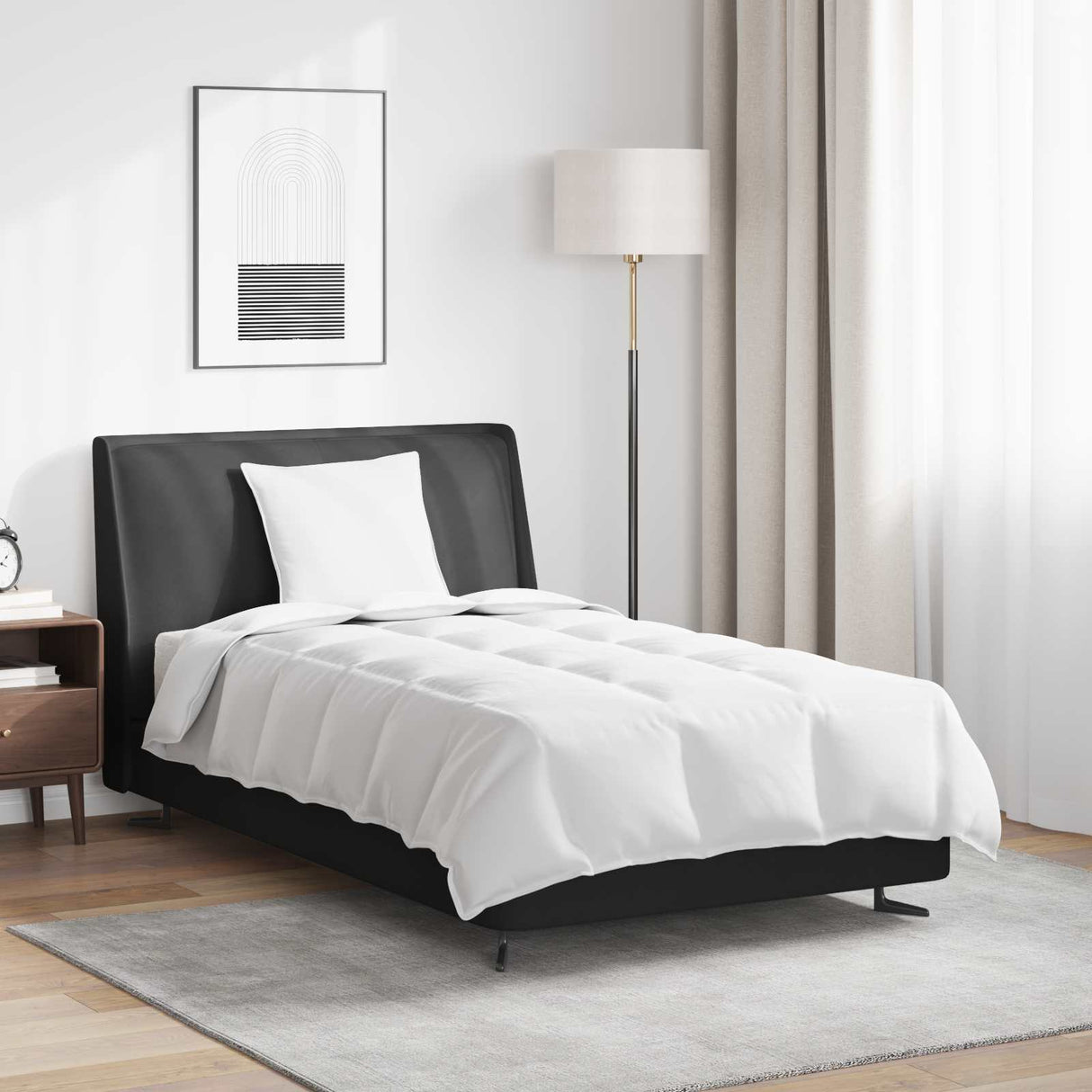 Vidaxl 2-in-1 dekbed met kussen 2 pcs wit donsveertjes