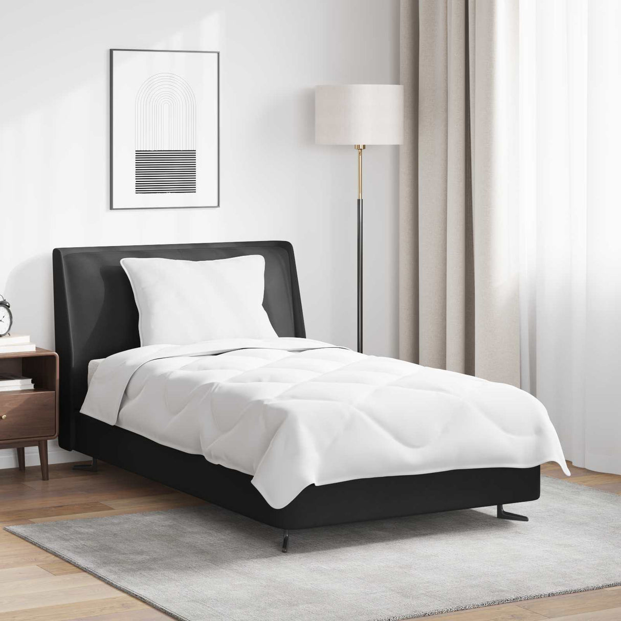 Vidaxl zomer dekbed met kussen 2 pcs wit microvezel