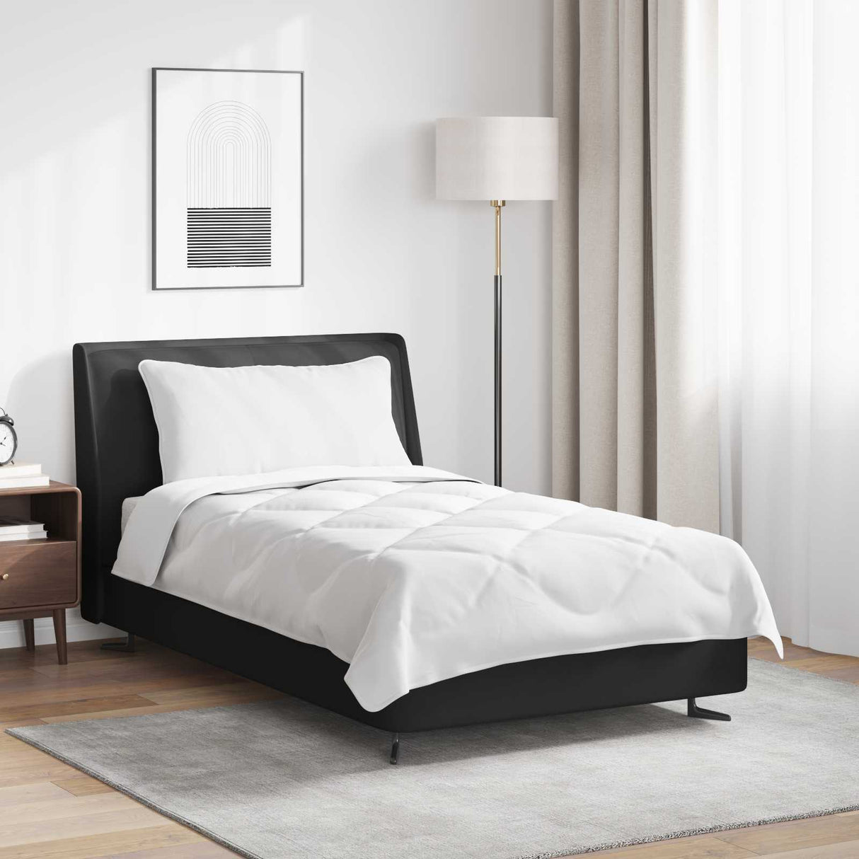 Vidaxl het duvet voor elk seizoen met kussen 2 pcs wit microvezel