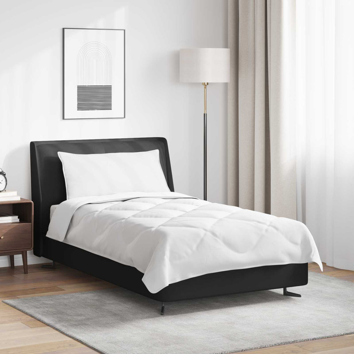 Vidaxl het duvet voor elk seizoen met kussen 2 pcs wit microvezel