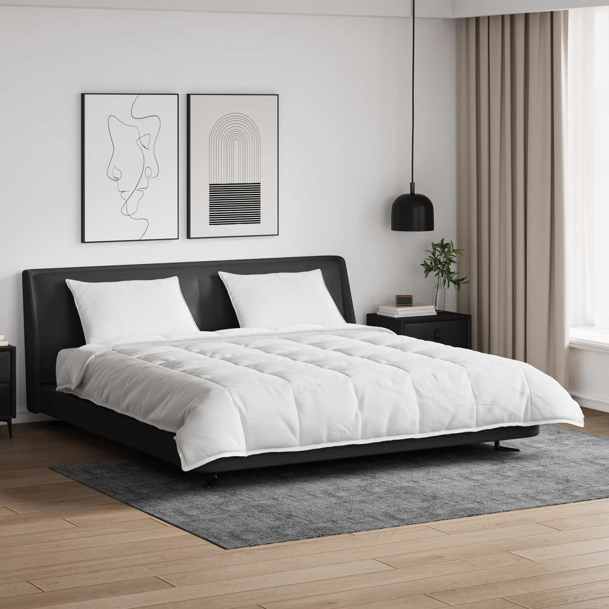 Vidaxl dekbed set met kussen 3 pcs wit donsveertjes