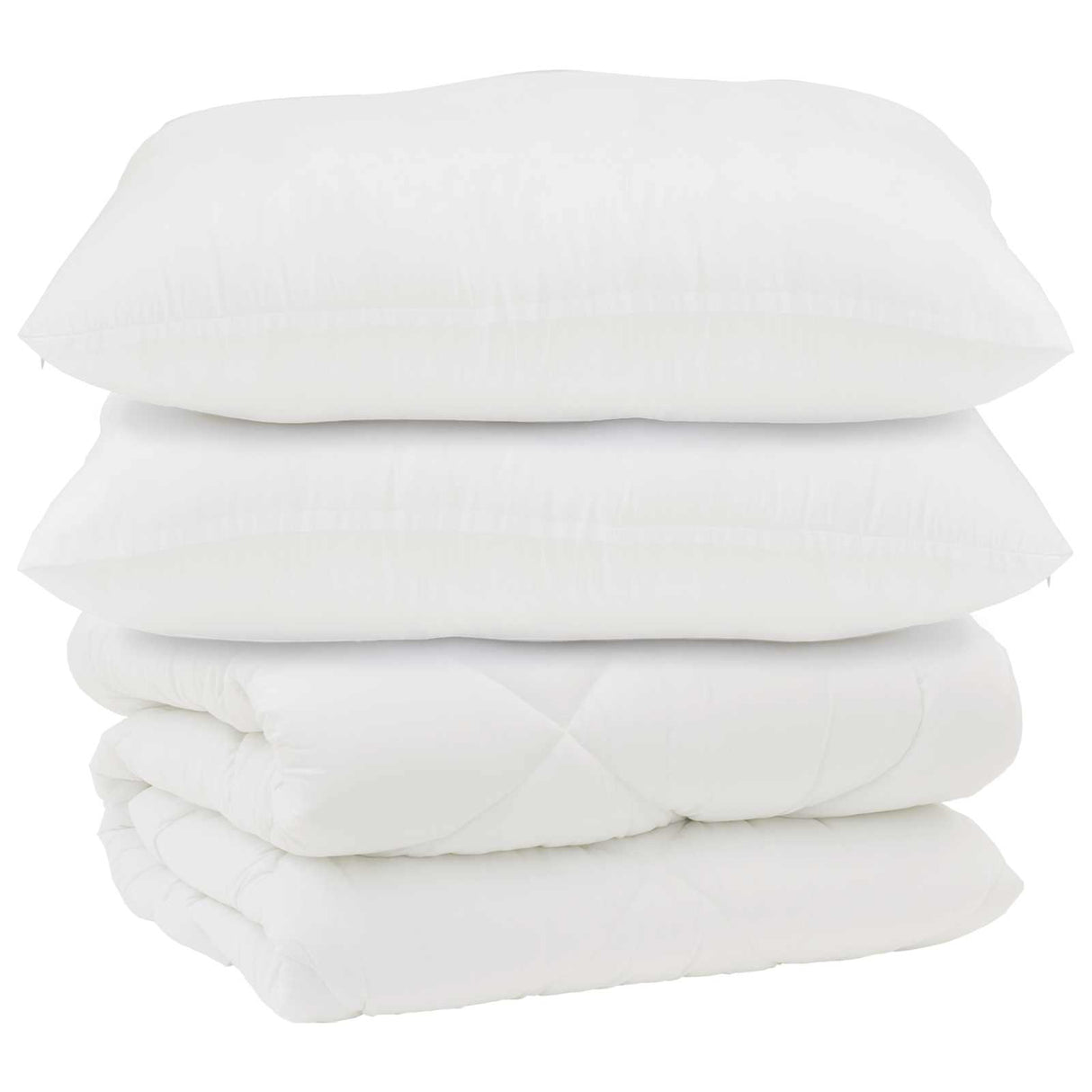 Vidaxl dekbed met kussens 3 pcs wit microfiber en dons feather