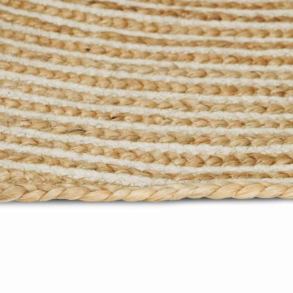 Vidaxl vloerkleed natuurlijk en wit 60 x 300 cm jute