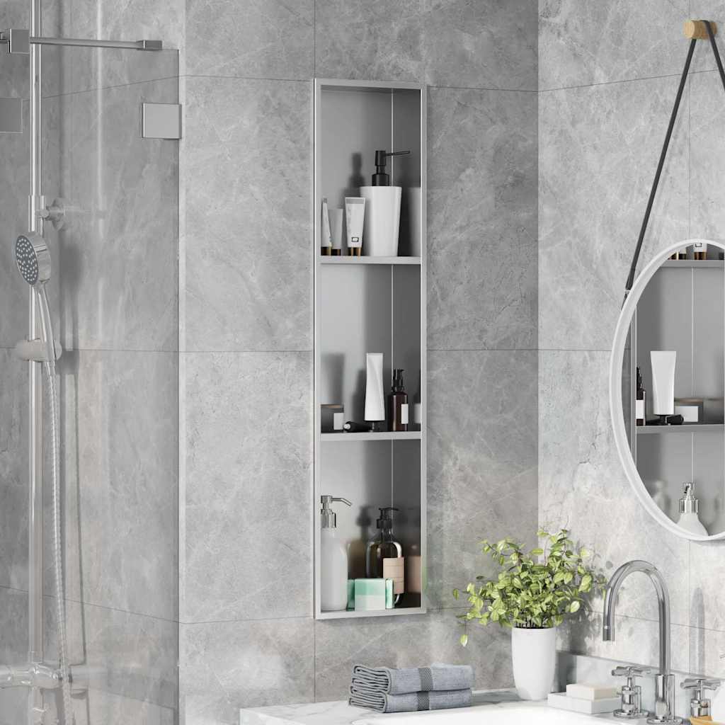 Vidaxl douche niche zilver 90 x 20 x 9,5 cm roestvrij staal