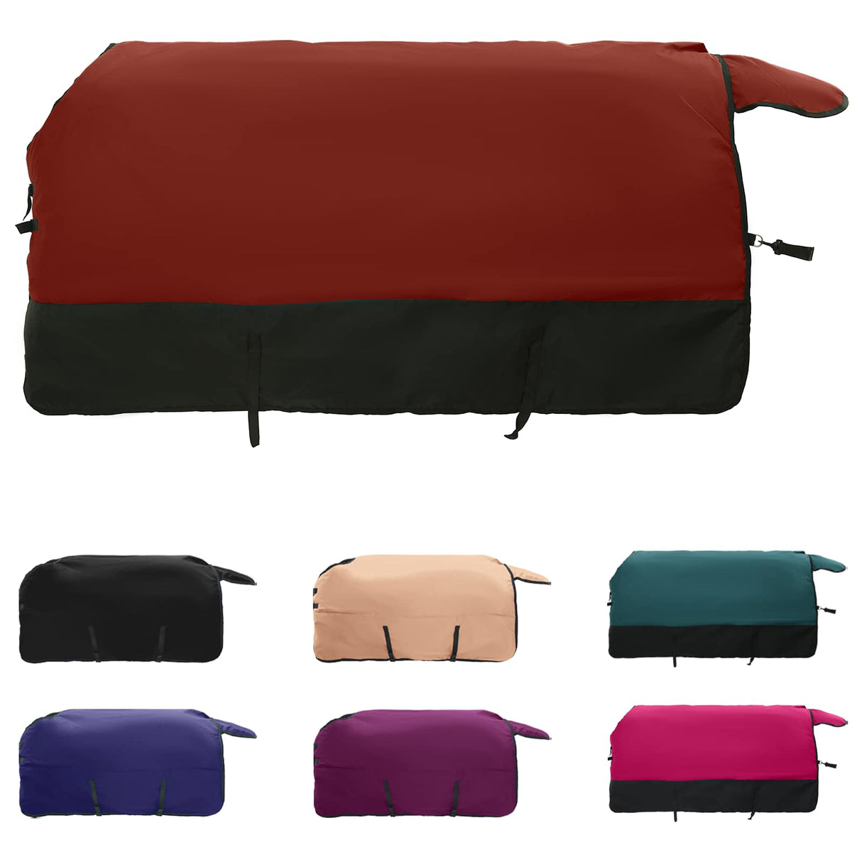 Vidaxl paardendeken donkergroen en zwart 135 cm polyester