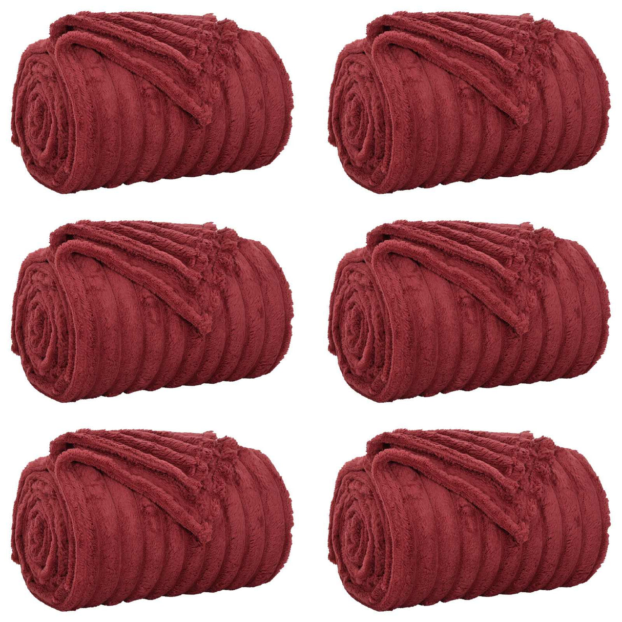 Vidaxl kleden 6 pcs bordeaux rood 270 x 240 cm fleece