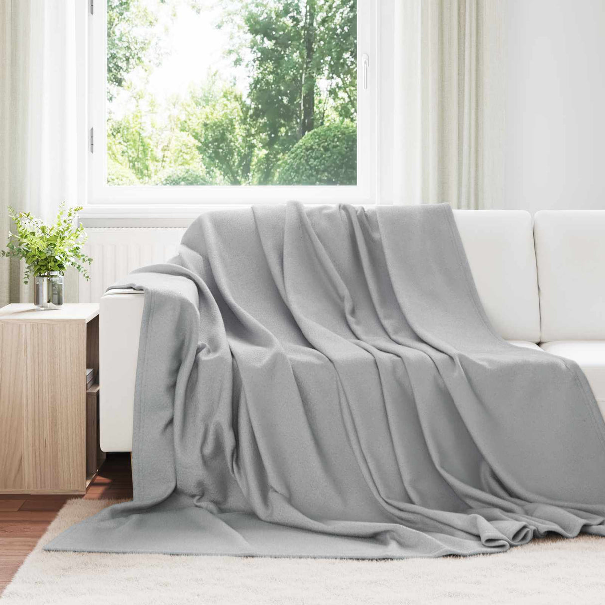 Vidaxl kleden 6 pcs grijs 240 x 220 cm fleece
