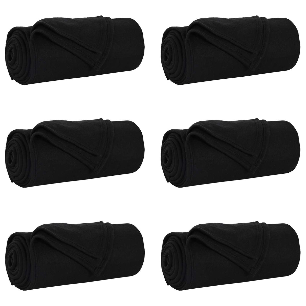Vidaxl kleden 6 pcs zwart 200 x 150 cm fleece