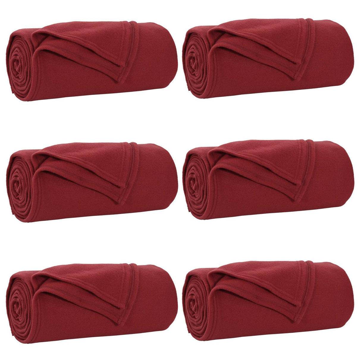 Vidaxl kleden 6 pcs bordeaux rood 240 x 220 cm fleece
