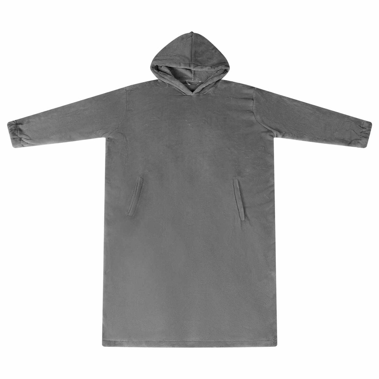 Vidaxl deken hoodie donkergrijs m flanel