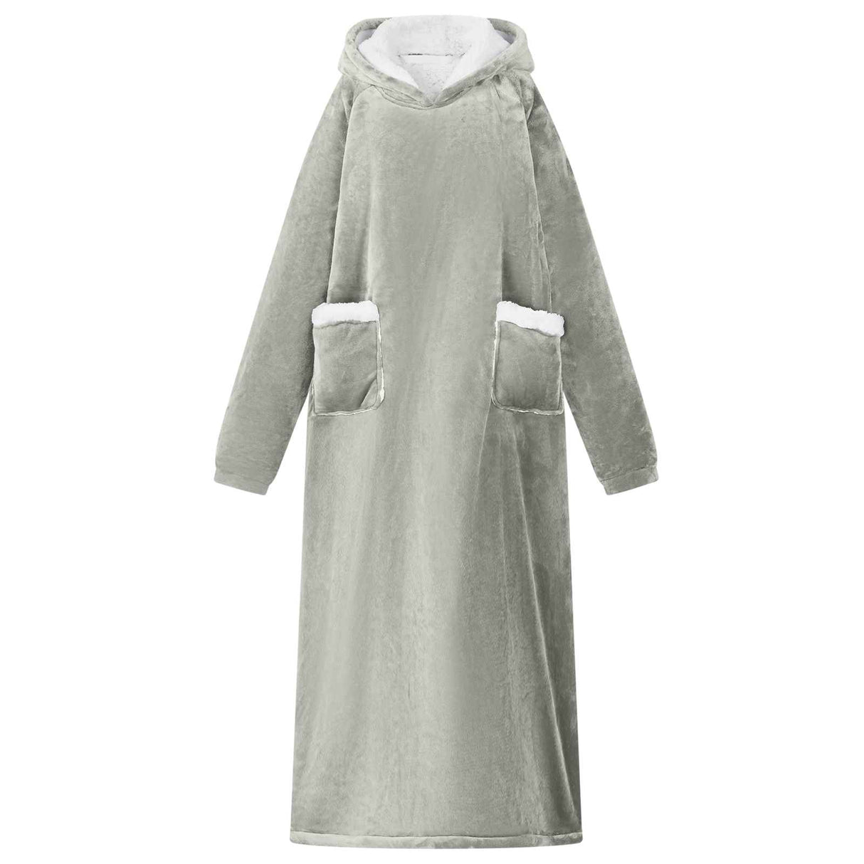 Vidaxl deken hoodie grijs m fleece en flanel