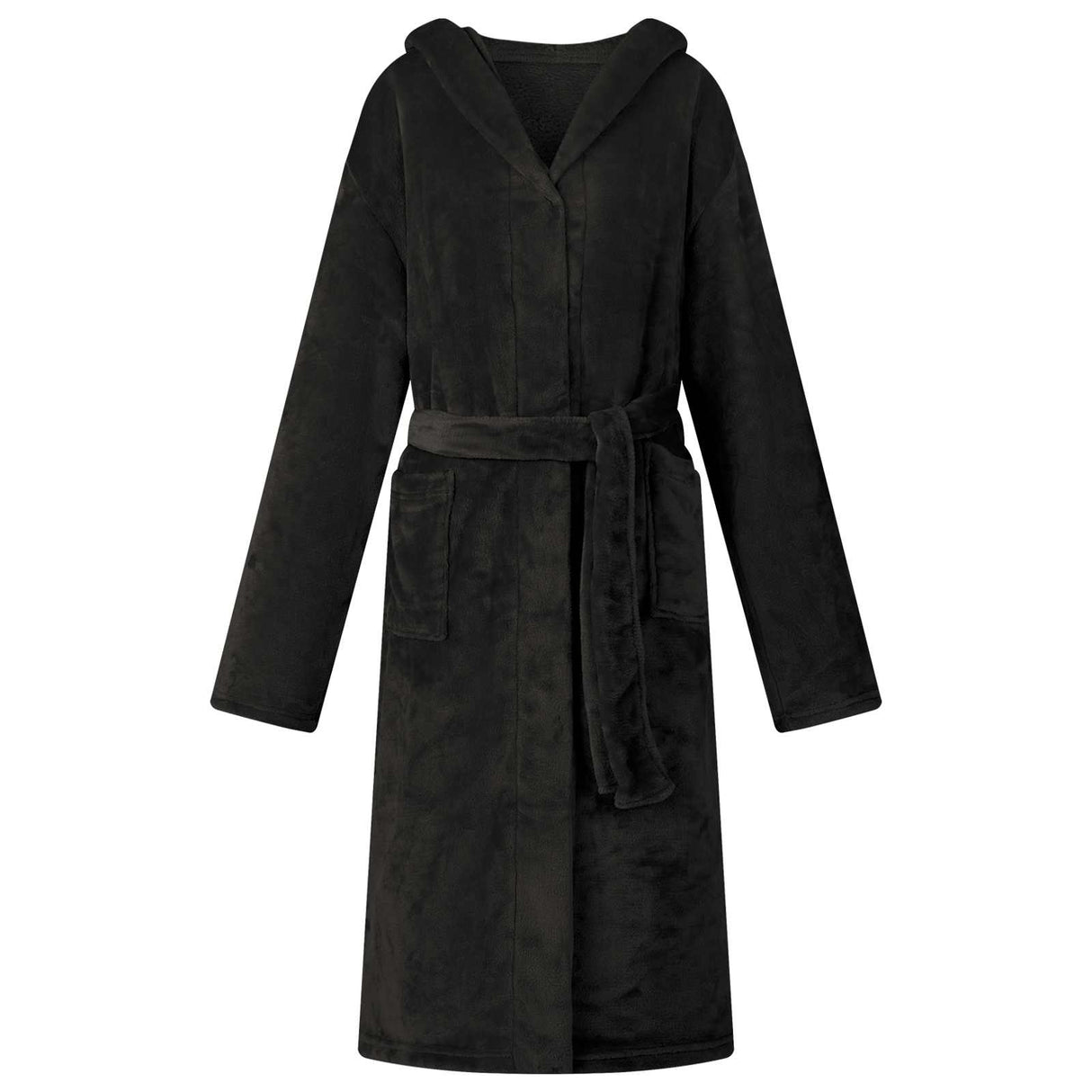 Vidaxl badjas hoodie zwart xxxl flanel