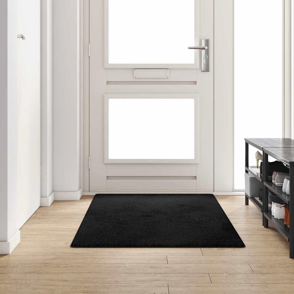 Vidaxl tapijt loper zwart 100 x 200 cm 100% polypropylene tuft