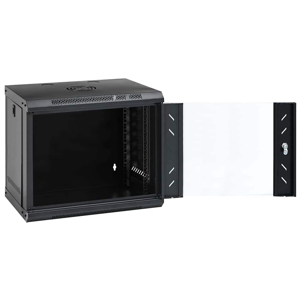 Vidaxl netwerk kabinet met opslag zwart 53 x 45 x 45 cm staal