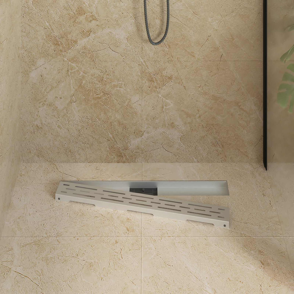 Vidaxl doucheafvoer met lijndesign zilver 70 cm roestvrij staal 304