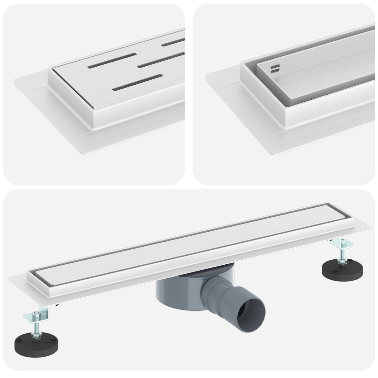 Vidaxl doucheafvoer 2-in-1 met 360° sifon zilver 54 x 11 x 9,5 cm