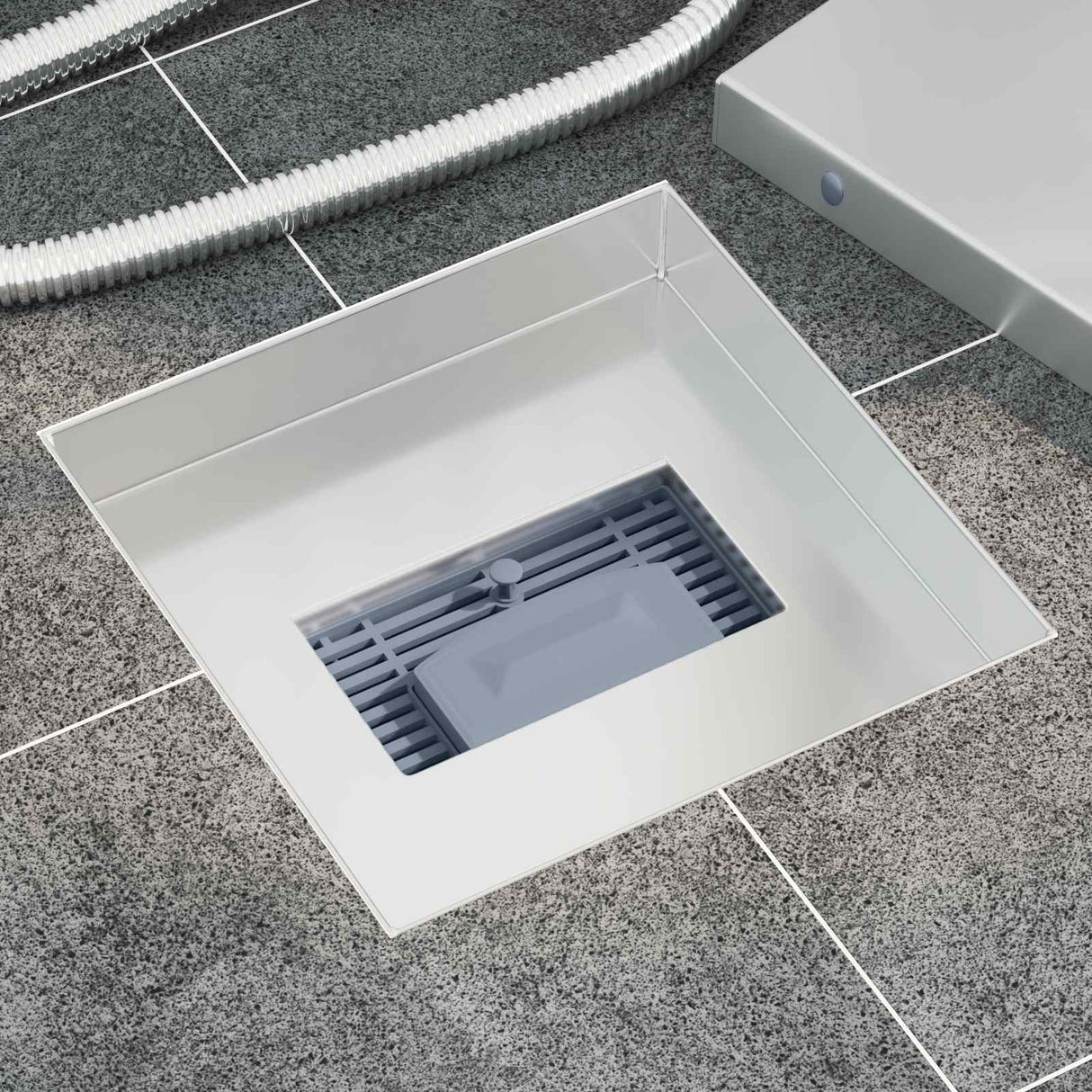 Vidaxl 2 in 1 doucheafvoer zilver 20 x 20 cm roestvrij staal 304