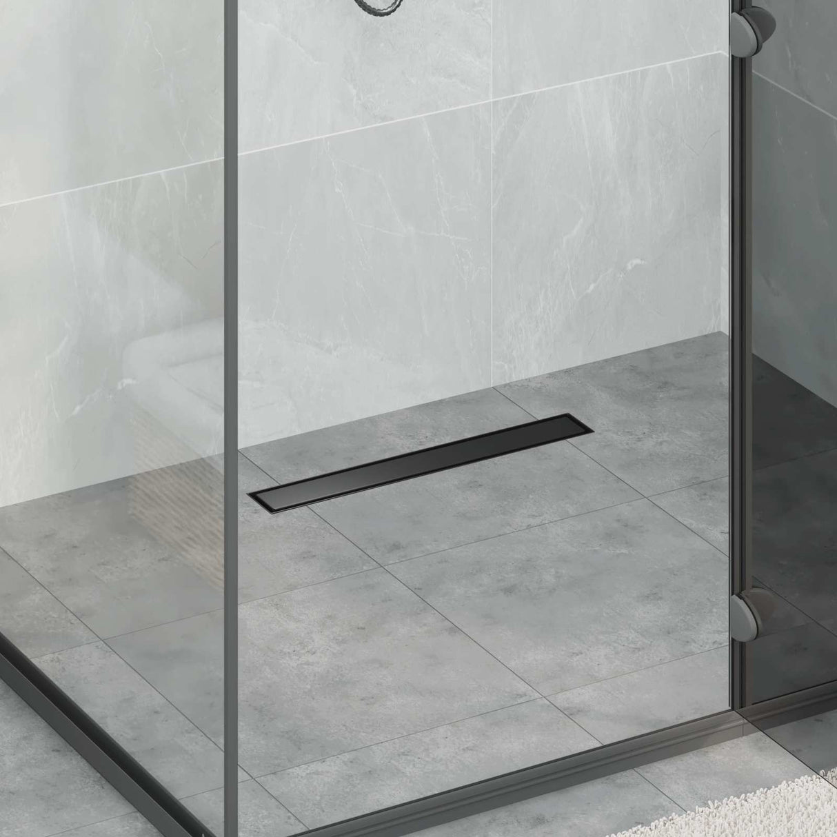 Vidaxl 2 in 1 doucheafvoer zwart 50 cm roestvrij staal 304