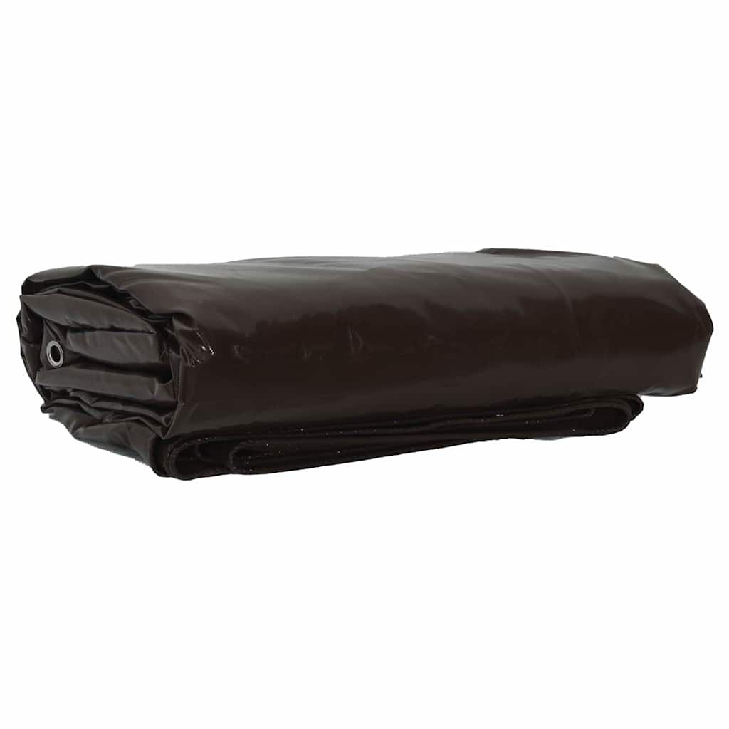 Vidaxl zeil 650g m² bruin 5 x 6 m canvas met pvc-coating