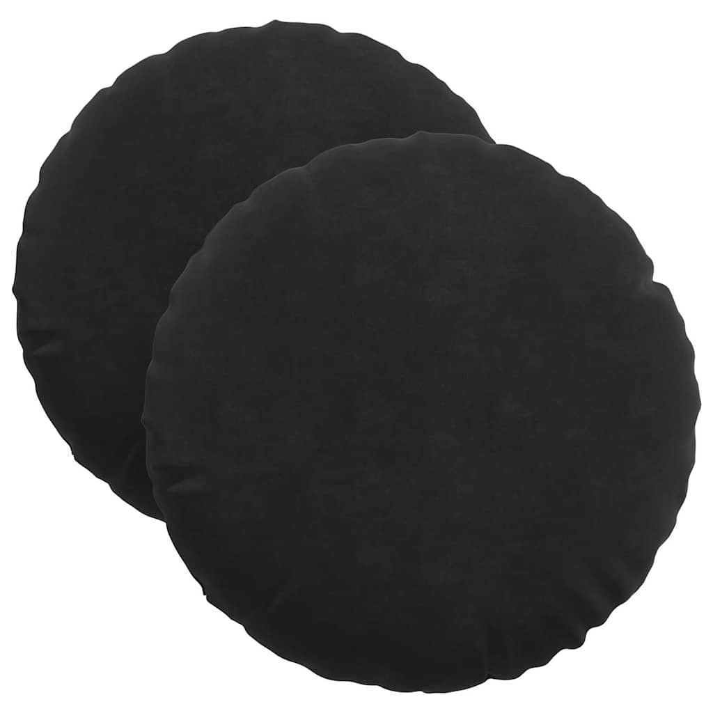 Vidaxl zitkussens 2 stuks zwart ø 40 x 13 cm fluweel