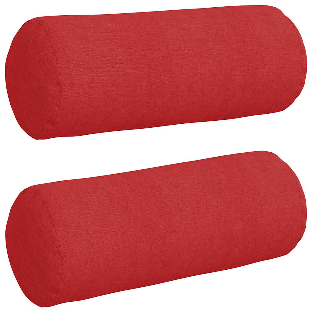Vidaxl bolster kussens 2 stuks rood ø 15 x 40 cm stof
