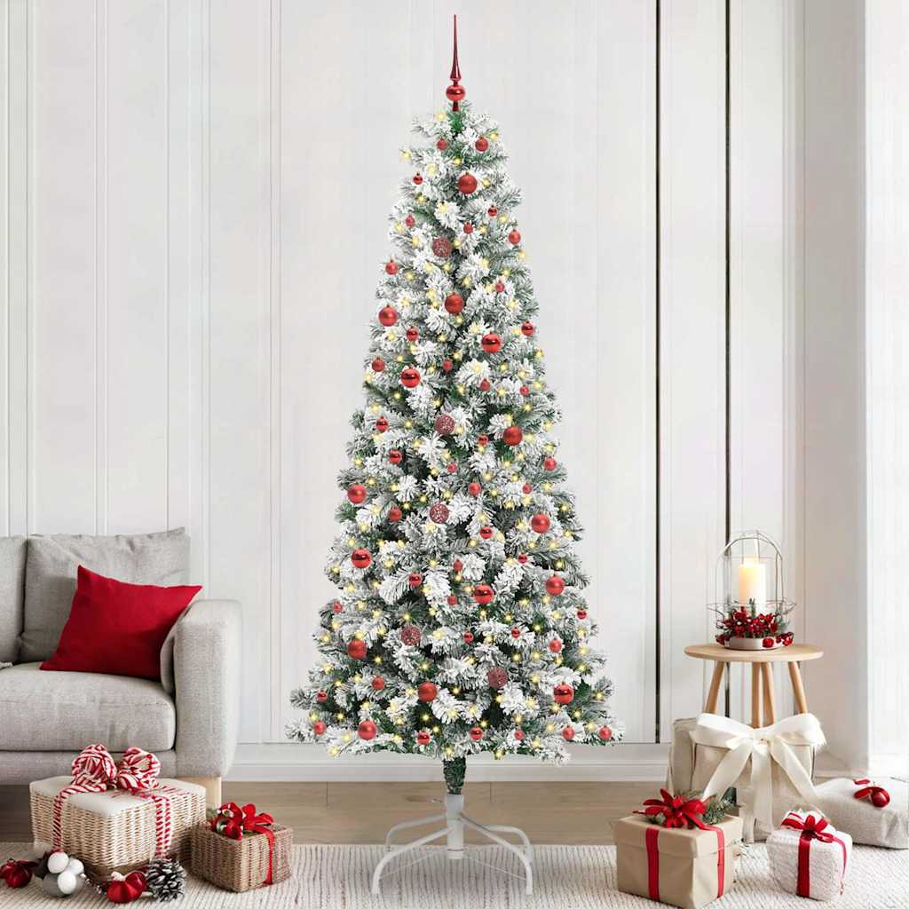 Vidaxl kunstmatige inklapbare kerstboom groen en wit 240 cm