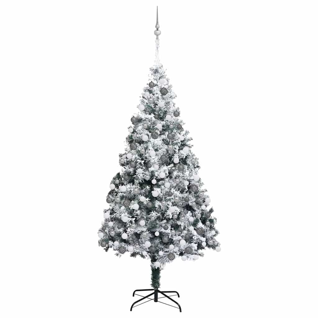 Vidaxl kunstkerstboom met 300 led wit 180 cm pvc en staal en kunststof