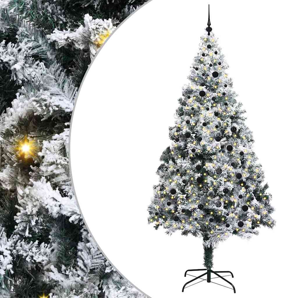 Vidaxl kunstkerstboom met 300 led wit 240 cm pvc en staal en kunststof