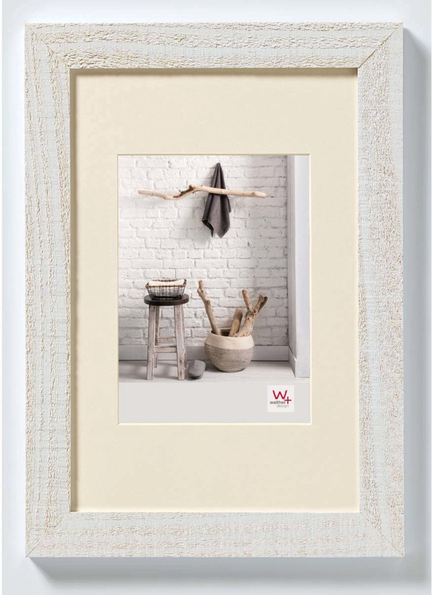 Walther home - cadre en bois - format photo 30x40 cm - blanc polaire