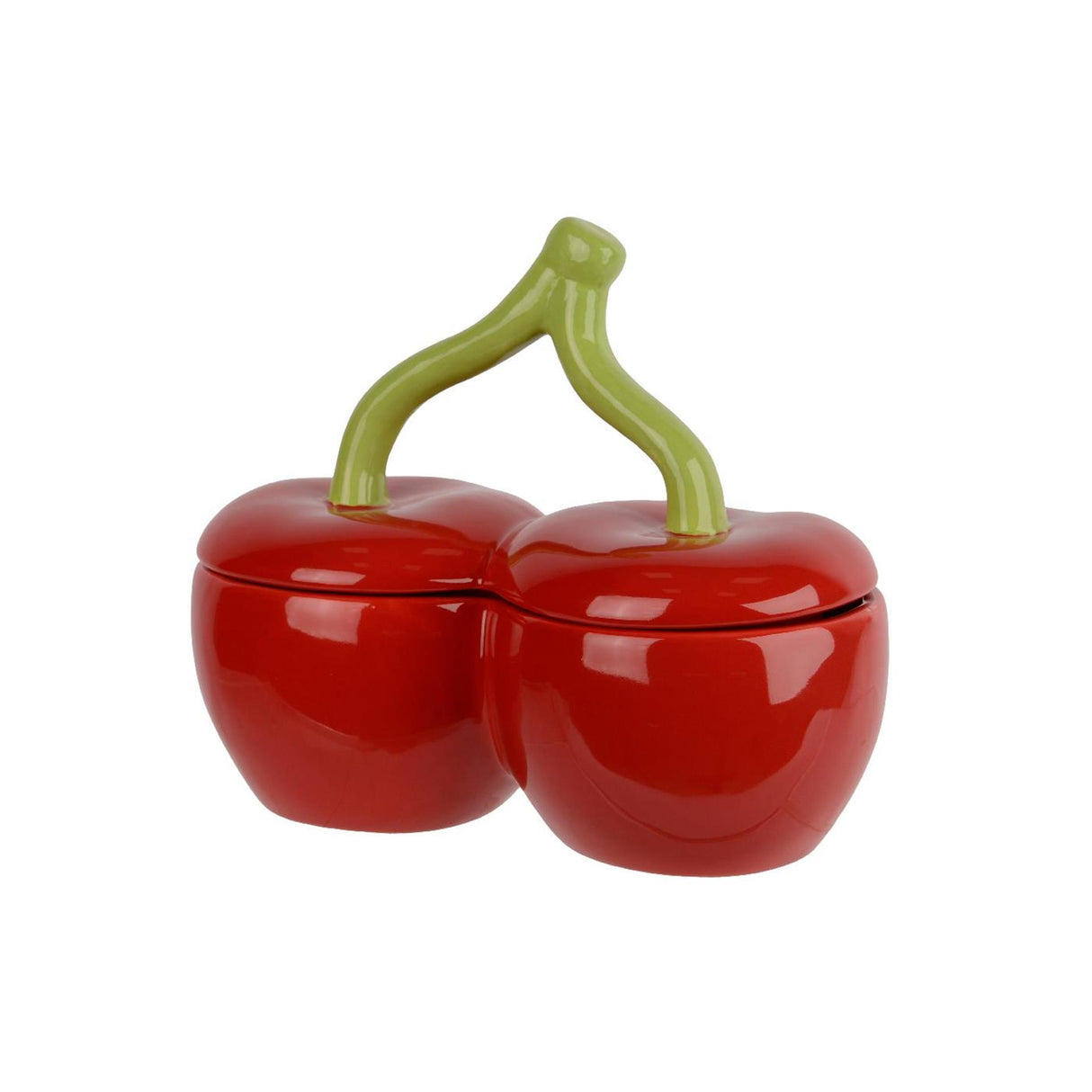 Pot de rangement Decoris porcelaine cerise 19x10,5x16cm