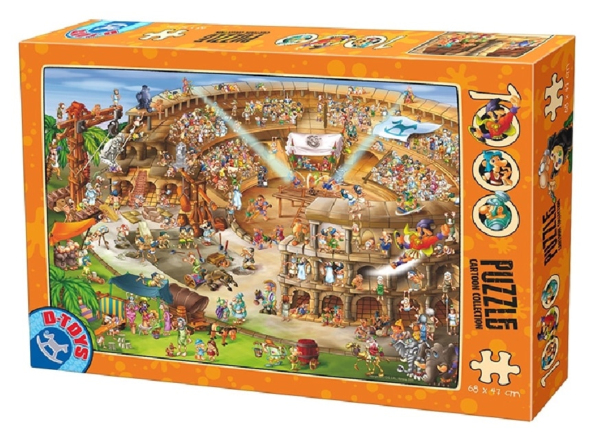 Puzzle D-toys - Colisée de dessin animé à Rome - 1000 pièces