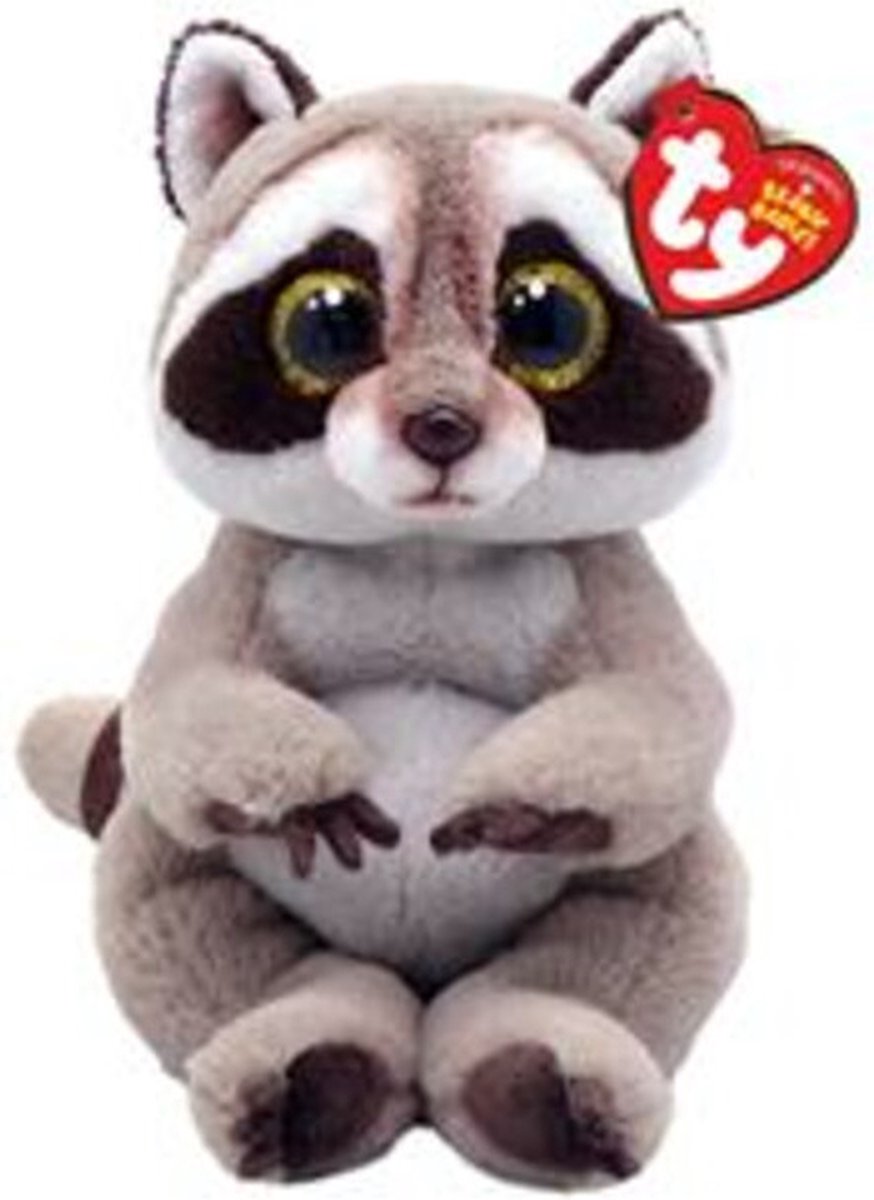 Ty bonnet ventre raton laveur peluche petey 15 cm