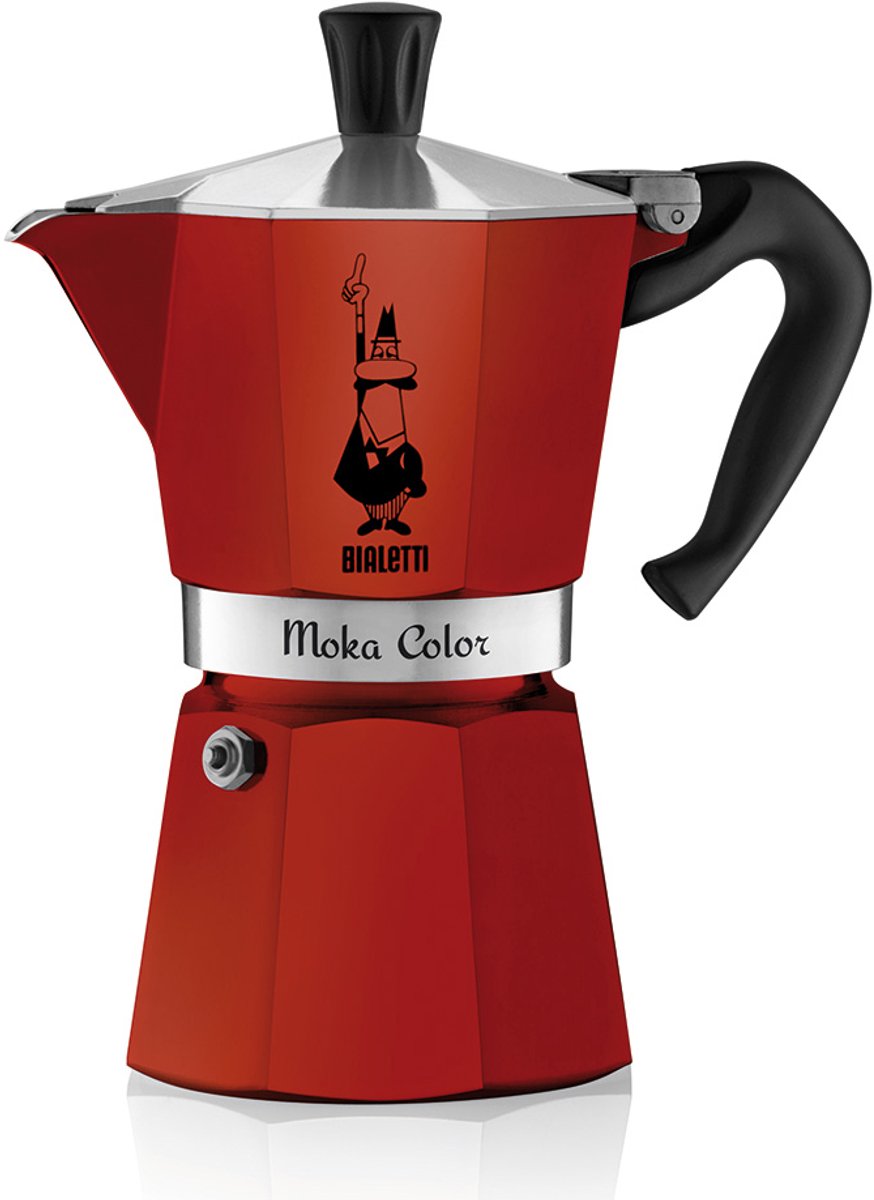 Bialetti moka express 6 tasses rouge – cafetière à expresso – aluminium – 270 ml