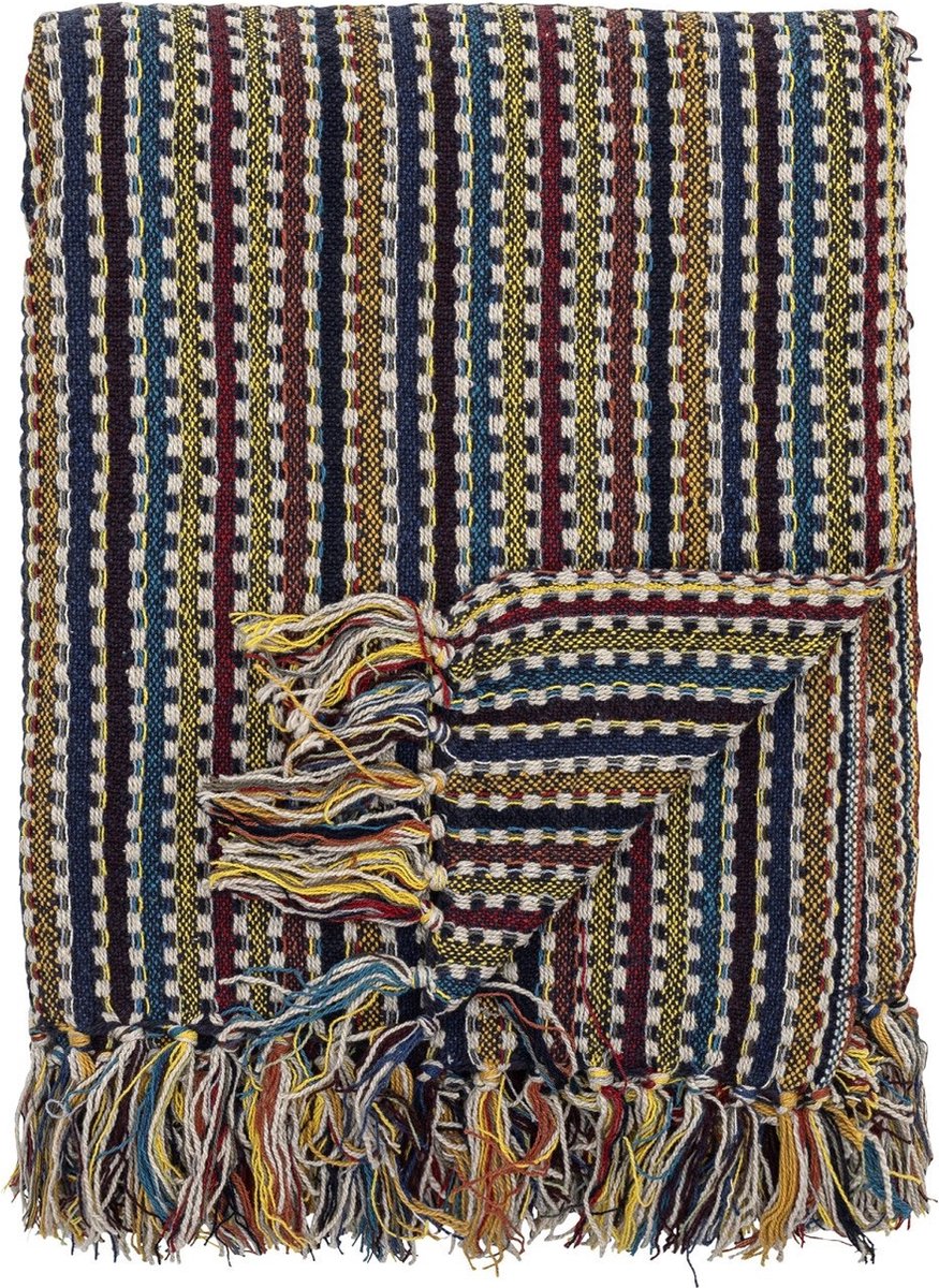 Bloomingville plaid lazzario bleu 160x130cm