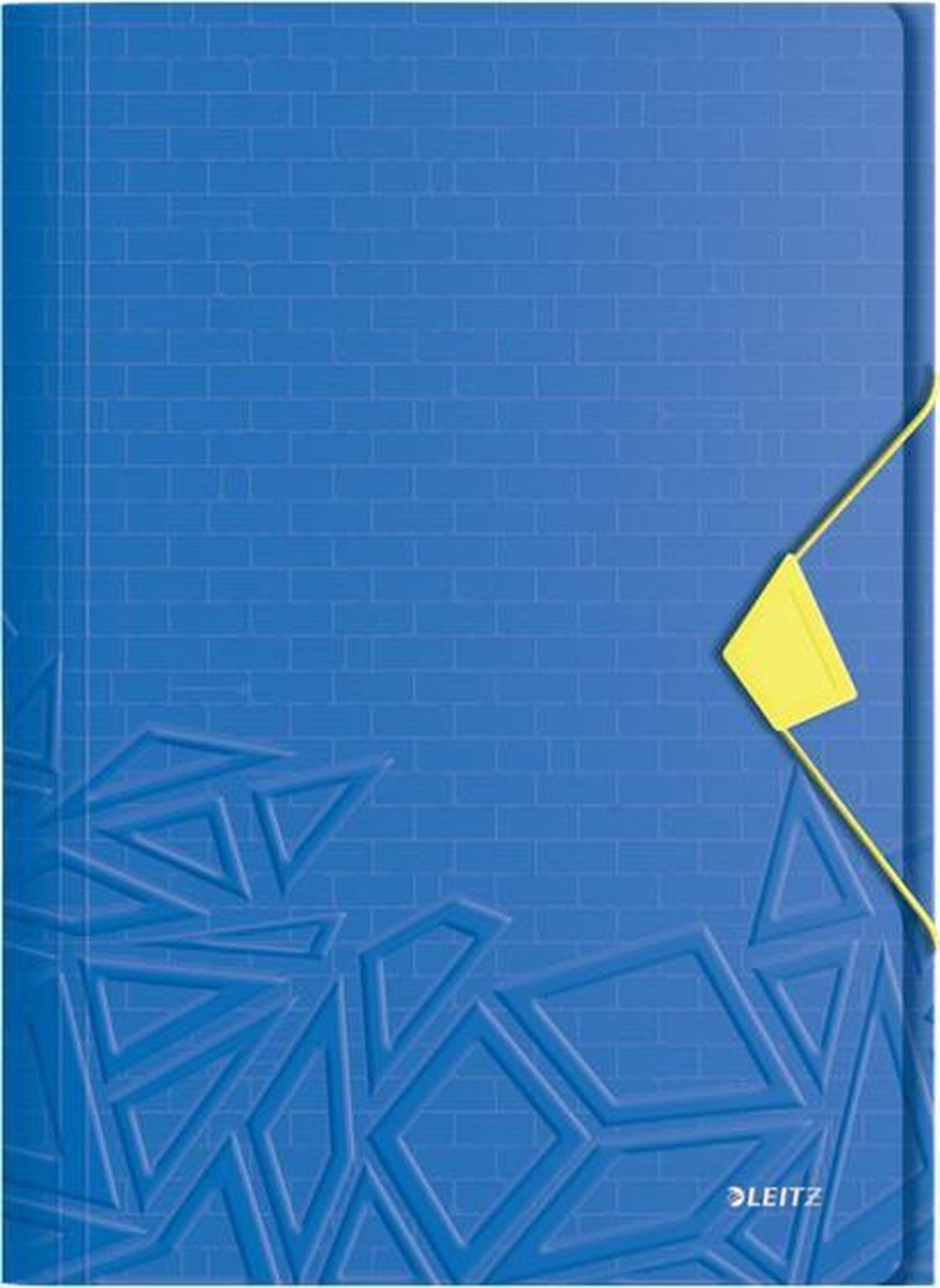 Dossier à 3 rabats Leitz urban chic pp pour 150 feuilles - dossier pour documents A4 - idéal pour l'école ou les études - bleu