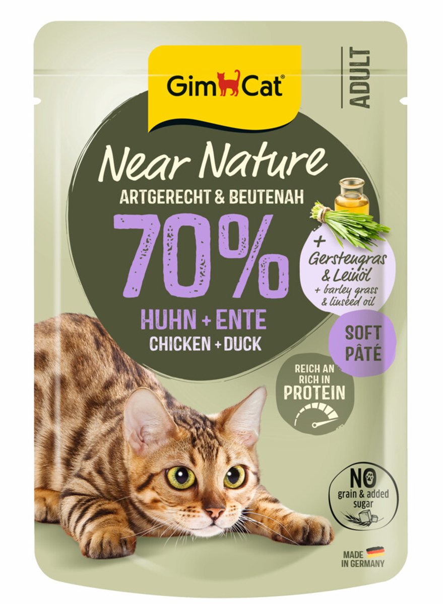 Gimcat nourriture pour chat près de la nature poulet canard - 16 x 85 gr - pack économique