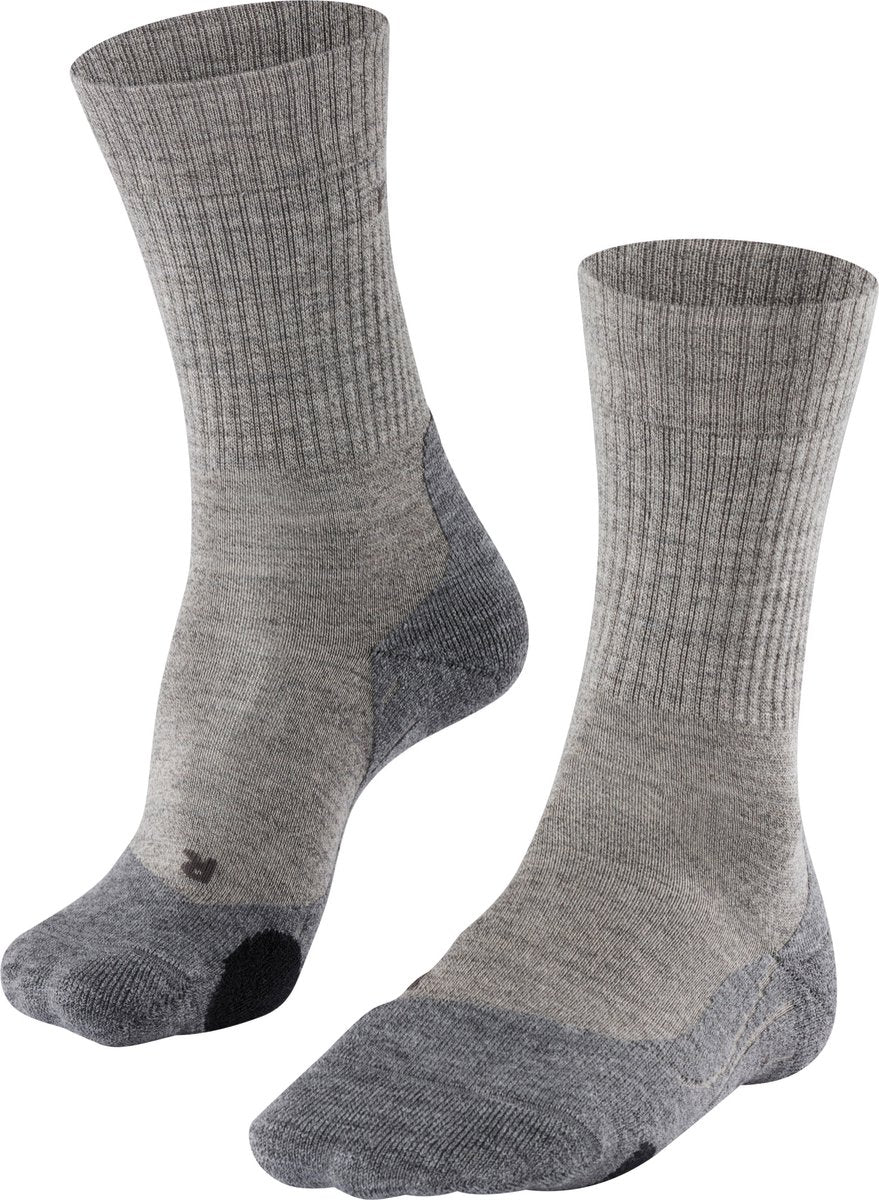 Falke tk2 chaussettes de marche en laine anti ampoules, rembourrage moyen chaussettes de sport en laine mérinos hommes beige - taille 46-48