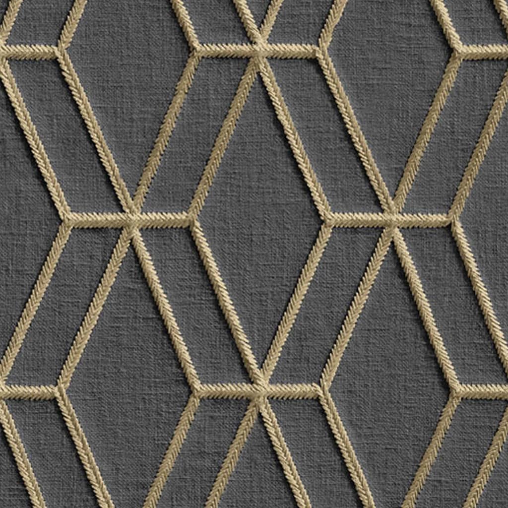 Papier peint Dutch wallcoverings hexagonal noir et or