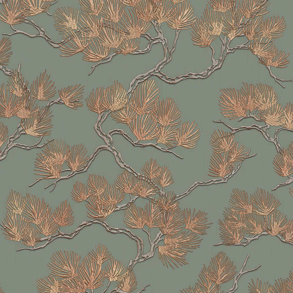 Papier peint Dutch wallcoverings pin vert