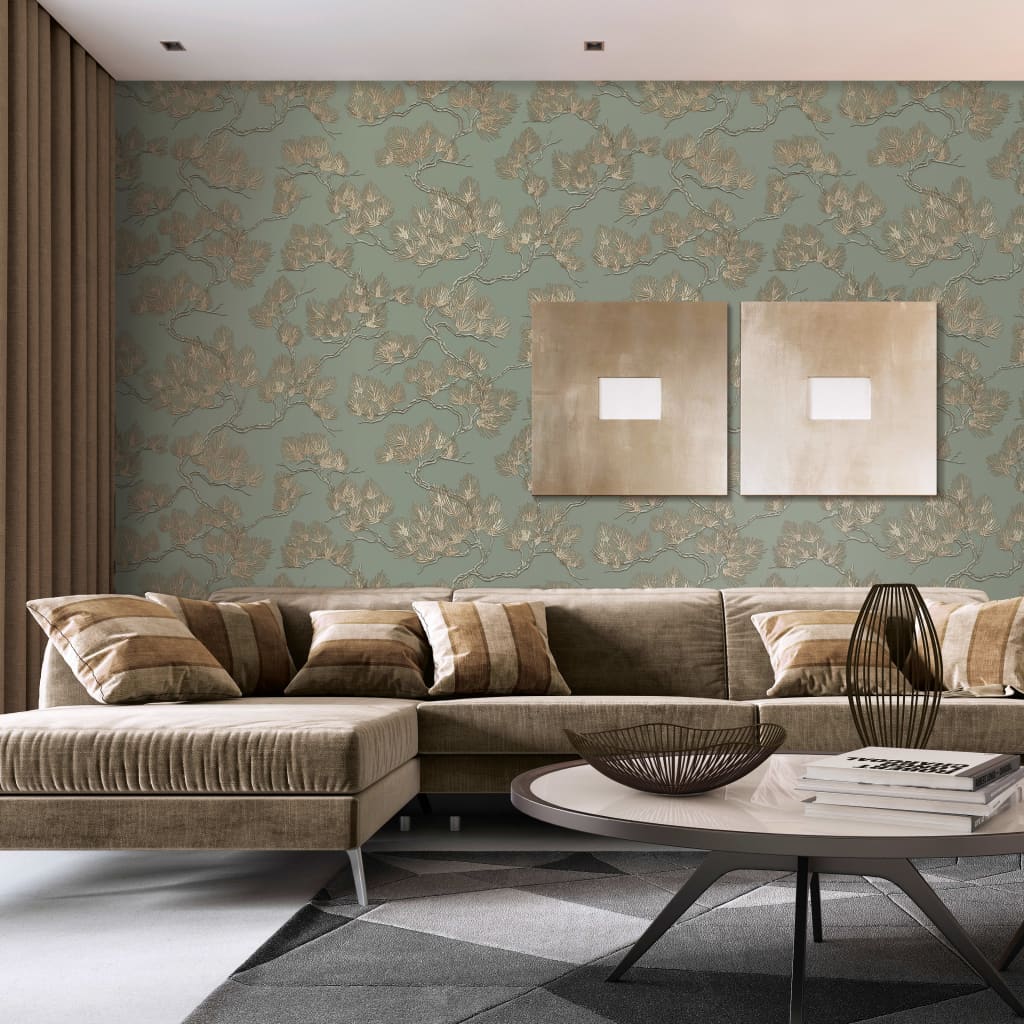 Papier peint Dutch wallcoverings pin vert